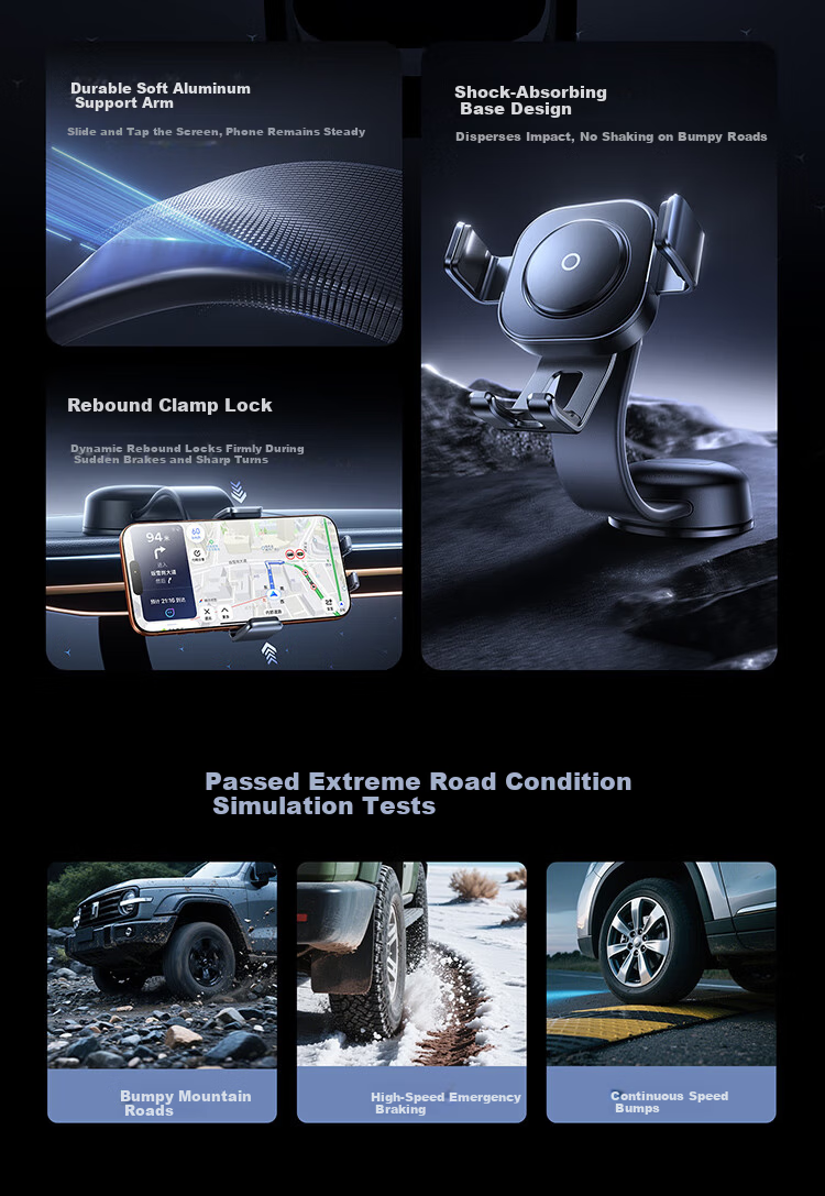 Baseus Fully Automatic Car Phone Holder Universal Dashboard Suction Mount for Navigation 2026 New Model 6
