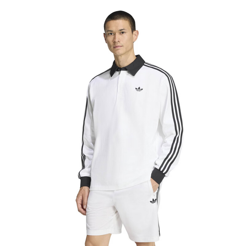Adidas Originals Men's 3S PL Long Sleeve Polo KE3575 White M 1