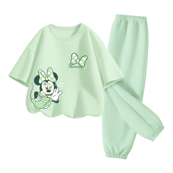 Disney Kids Sportswear 2026 Summer New Comfortable Cotton Girls Short Sleeve T-Shirt Loose Boys Summer Outfit