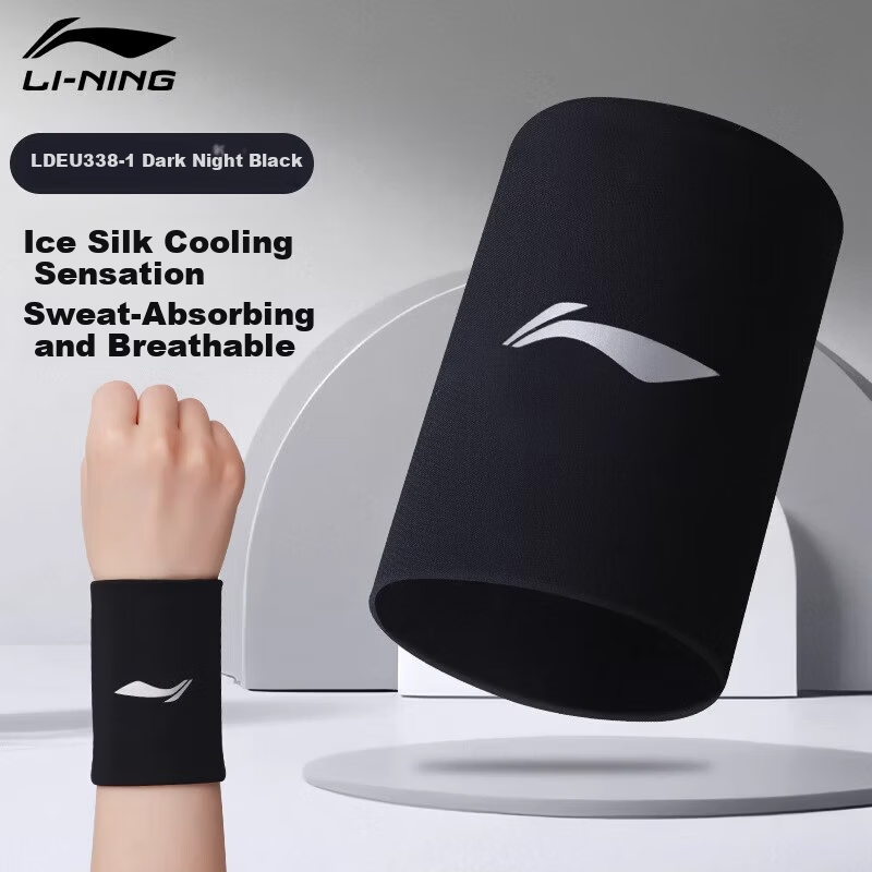 Li-Ning Sports Wristband Sweat-Absorbing Cooling Wrist Towel for Badminton Basketball Volleyball Tennis Tendonitis Wrist Injury