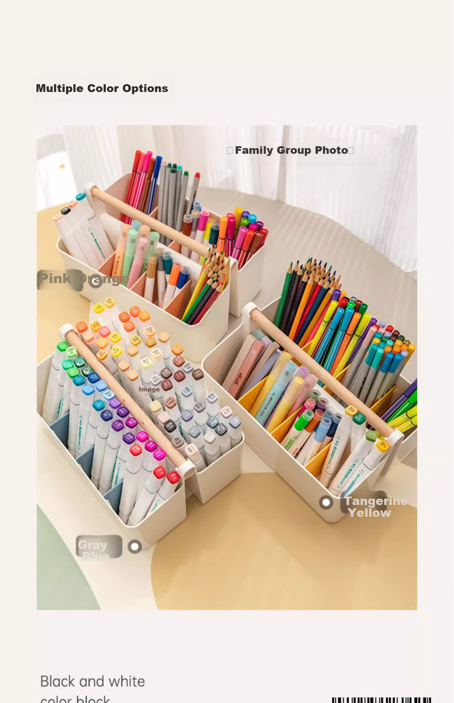 Jukeai Large Capacity Marker Pen Holder Multifunctional Desk Organizer with Handle for Students 7