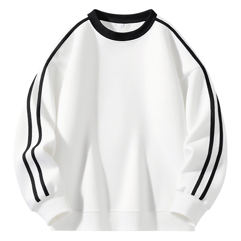 Baleno Trendy Color-Block Stripe Sweatshirt for Women 2025 New Autumn Winter American Style Loose Fit Fleece-Lined Long Sleeve Jacket Top