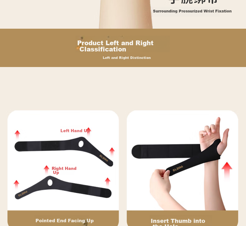 Olera Japanese Tendonitis Wrist Brace Joint Sprain Strain TFCC Badminton Fitness Wrist Support Compression Sports Guard 6