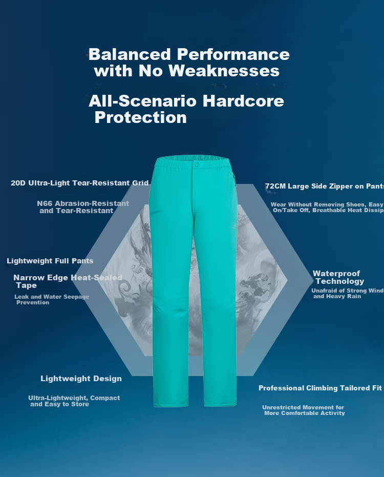 Toread Jin Yi Wei LT Men's Outdoor Windproof Waterproof High-Altitude Mountaineering Pants Ultra-Light Rainproof Breathable Hiking Trousers 2