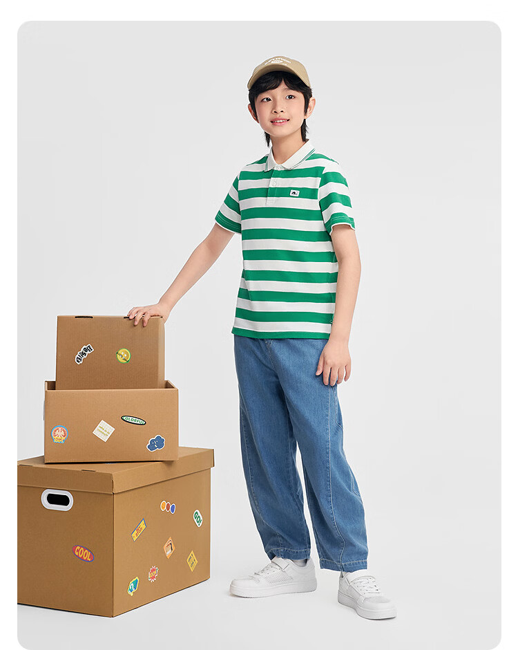 Balabala [balaOne] Boys' Denim Jeans Children's Pants 2026 Summer Long Pants Curved Blade Style 12
