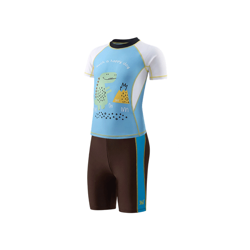 361° Children's Swimwear, Boys' Two-Piece Swimsuit for Young And Older Kids, Swimming Trunks Set, Student Sports Hot Spring Swimwear