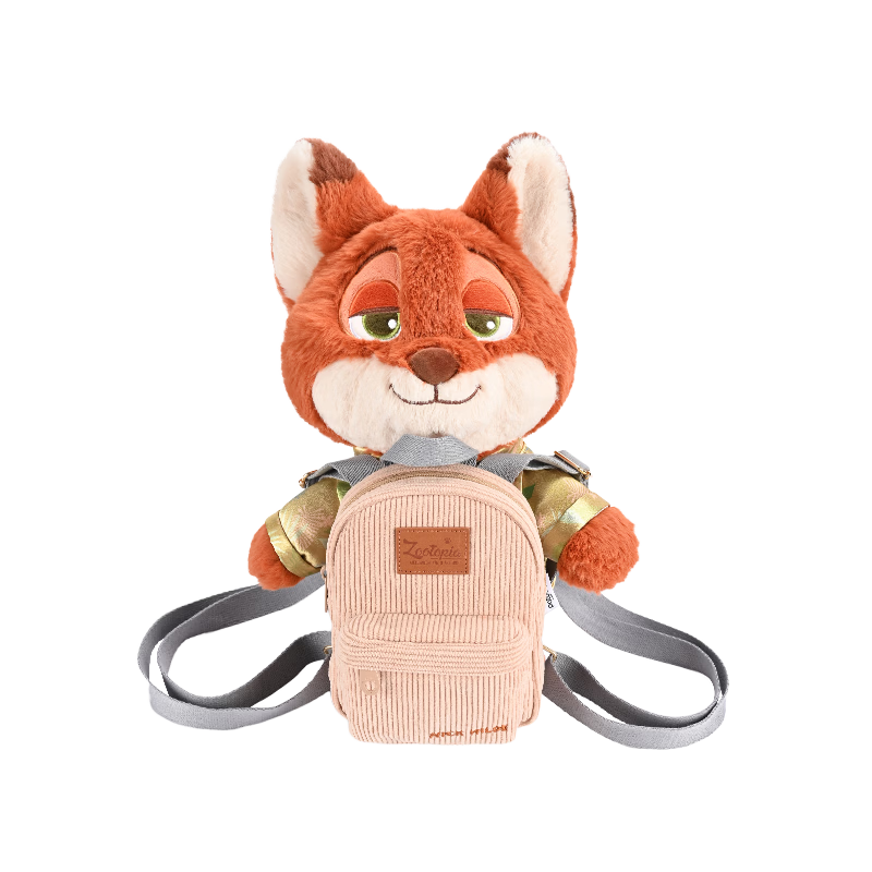 Disney Zootopia Nick Backpack, Toy Bag, Plush Doll, Children's Schoolbag, Birthday Gift for Boys And Girls