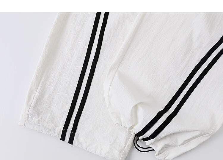 Demana Slimming Casual Pants Spring Sports Color-Block Double Stripe Drawstring Elastic Waist Straight-Leg Concealing Trousers for Women Premium 5