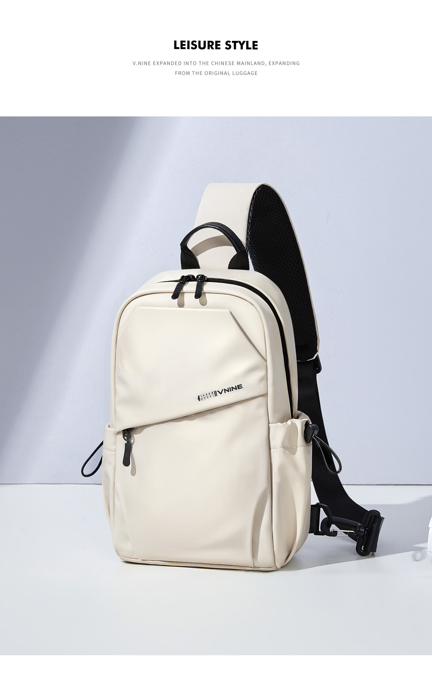 V.NINE Men's Chest Bag Crossbody Casual Shoulder Bag 10.9-inch iPad Phone Outdoor Sports Cycling Bag for Women 14