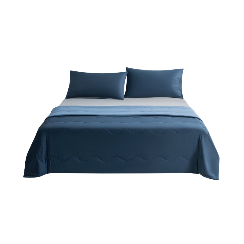 Deep Sleep A-Class Cooling Antibacterial Summer Quilt, Jade Smooth Washable Double Air Conditioning Quilt, Plum Blue 180*200cm