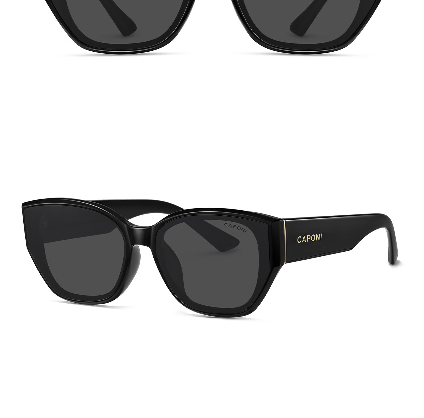 CAPONI Cat Eye Polarized UV400 Sunglasses for Women, Vintage Anti-UV Driving Sun Glasses, Face Slimming 18