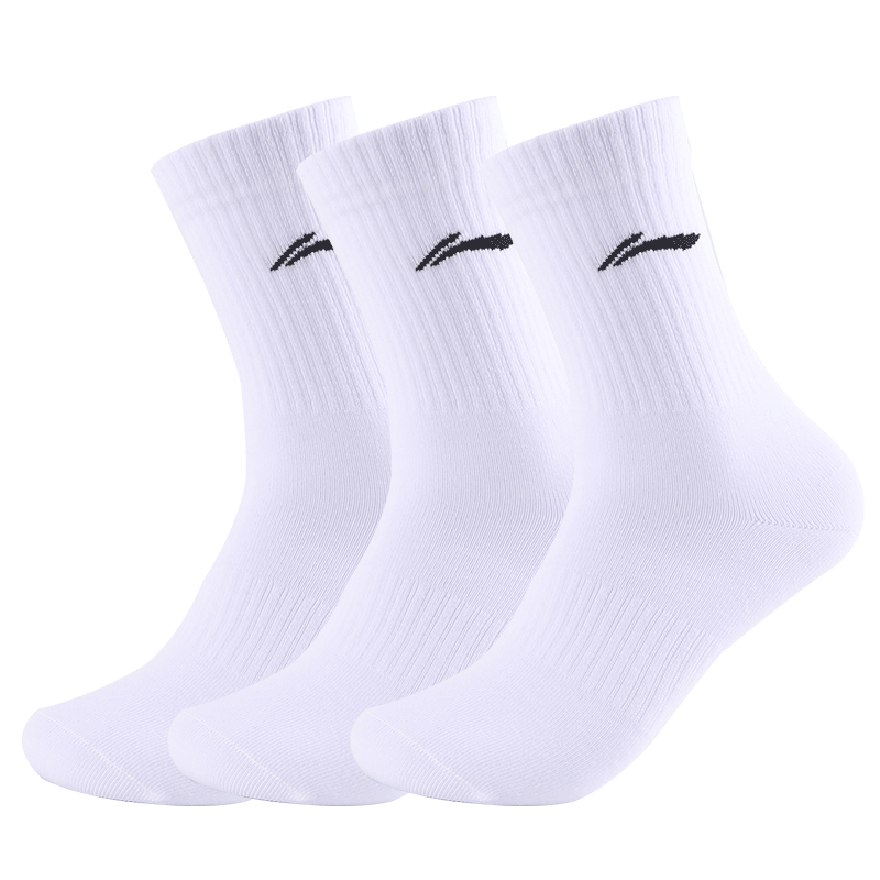 LI-NING Sports Socks (6 Pairs) Mid-Length Cotton Running Badminton Socks Unisex Odor-Resistant Sweat-Absorbing Basketball Socks