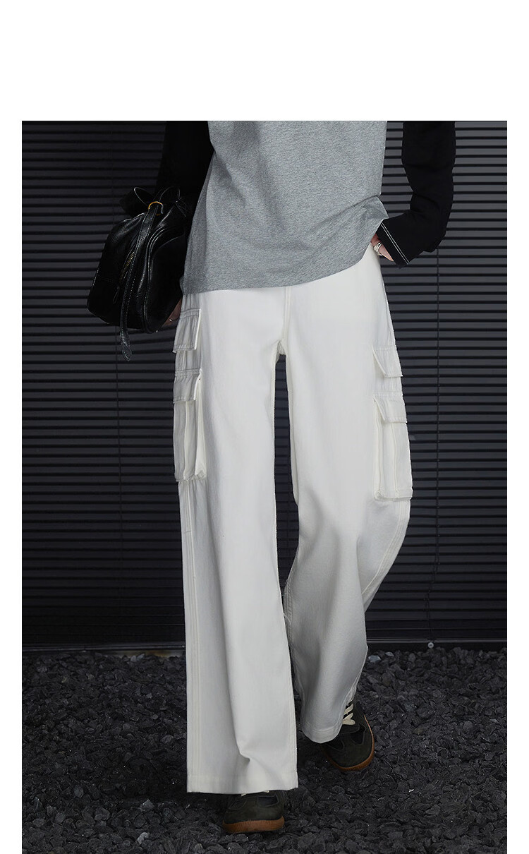 Demana Oxygen Pure Cotton Spring Workwear High-Waist Pocket Loose Straight Slim Fit Jeans for Women Premium Quality 10