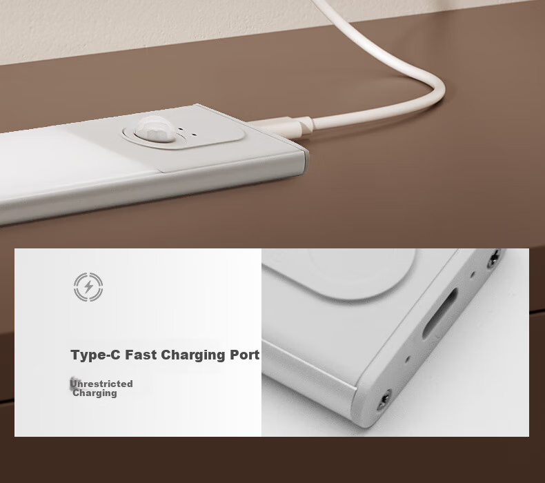 CHNT Induction Cabinet Light LED Ultra-thin Cool Light USB Rechargeable Night Light Emergency Magnetic Wardrobe Kitchen Nursing Lamp 3W 23