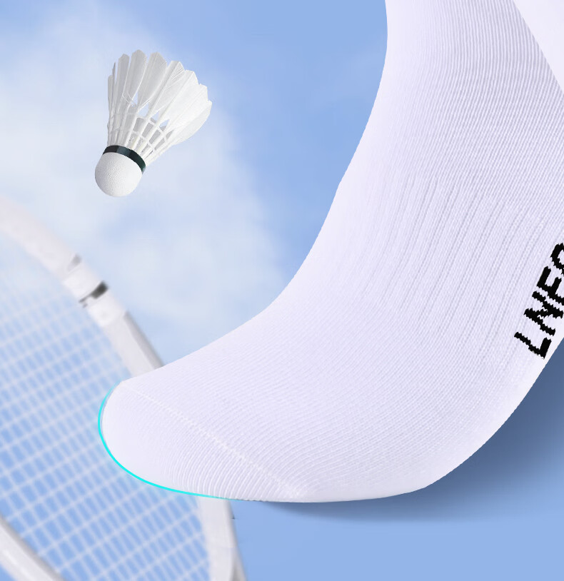 LI-NING Men's Sports Socks (6 Pairs) Basketball Running Badminton Odor-Resistant Mid-Calf Cotton Socks for Women 9