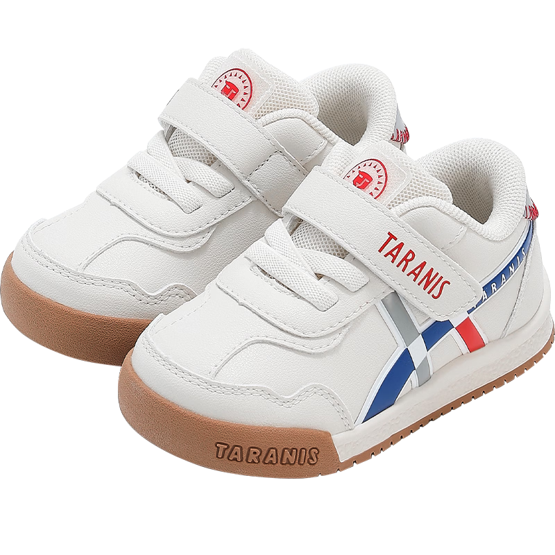 TARANIS Spring Toddler Shoes for Baby Boys And Girls, Breathable Soft-Soled Functional Shoes White/blue (Microfiber) Size 22