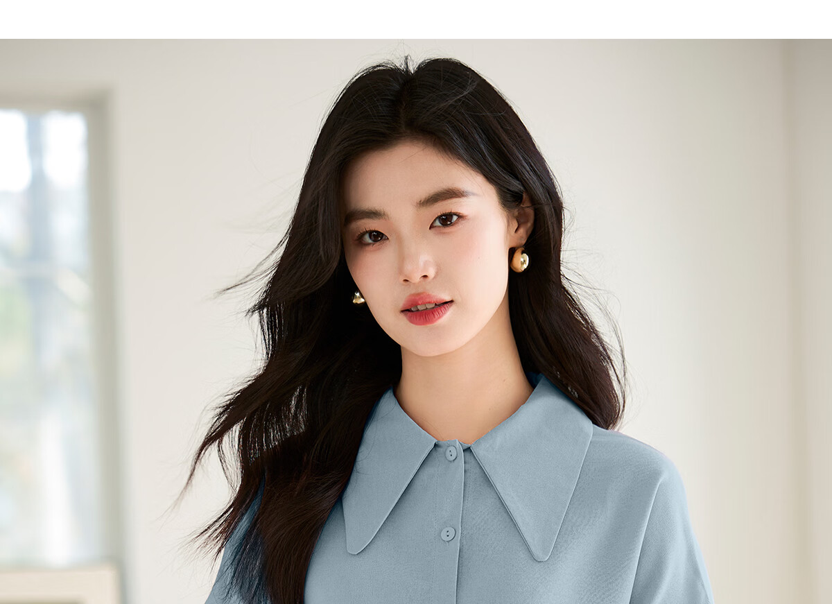 Taxiang Long-Sleeve Shirt for Women, Retro Design, Simple Blouse, Versatile for Commuting, Chiffon Top, Cardigan T143C2003 16