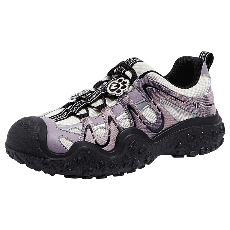 CAMEL Aurora Ugly Cute Naiwa Collaboration Casual Outdoor Hiking Shoes L26S202026AD Beige/Purple Size 35