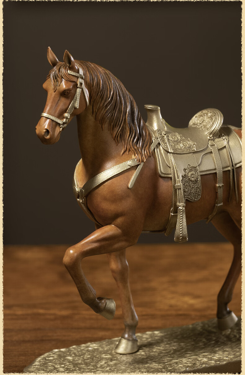 Master Tong "Saddle Breeze (Small)" Office Desktop Copper Horse Ornament Home Decor 12