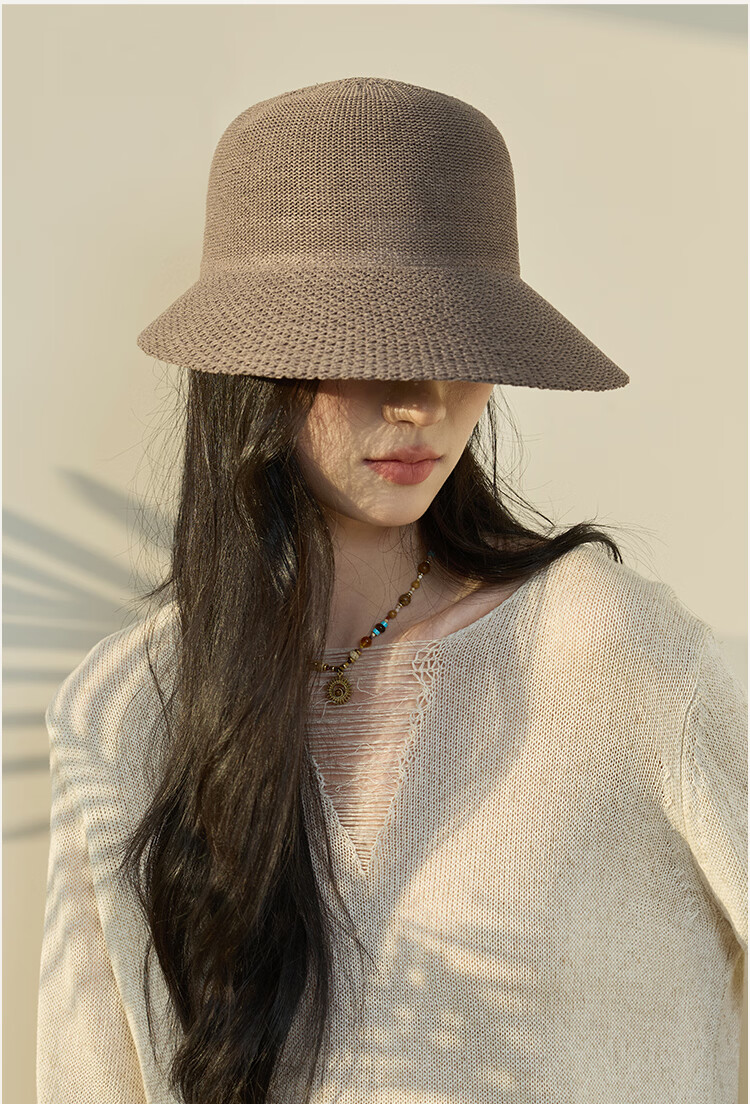 JIUMU Women's Sun Protection Bucket Hat Summer Outdoor Face-Shielding Beach Vacation Hat 14