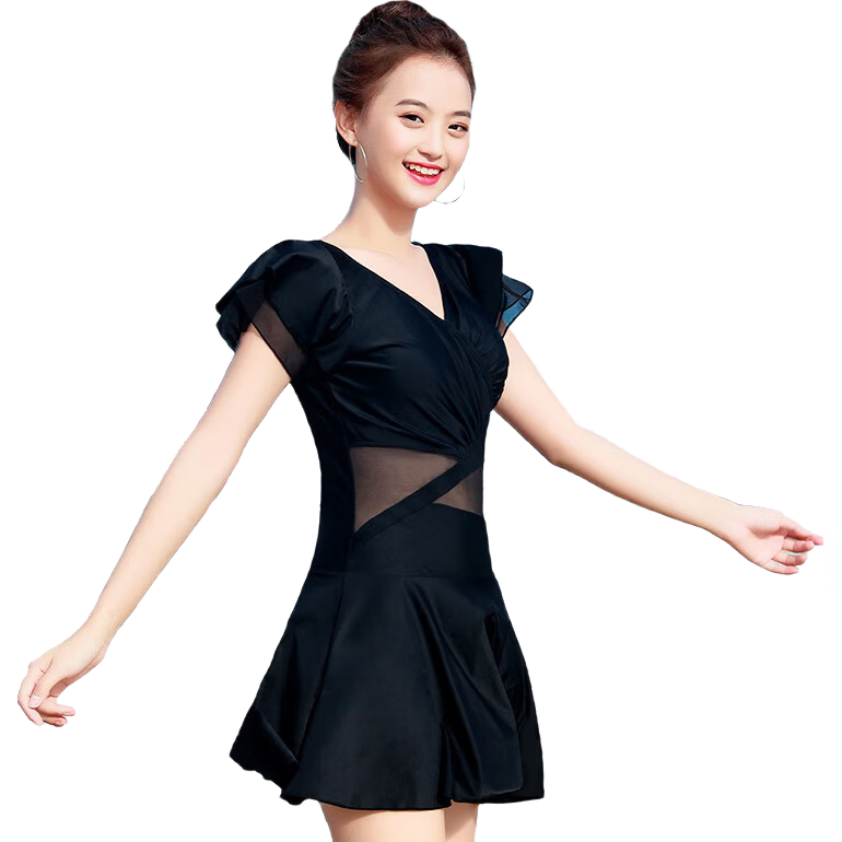 Barbie Sunscreen Swimsuit for Women Conservative Fairy Style One-Piece Square-Leg Tummy Control Slimming Student Swimwear Hot Spring Bathing Suit