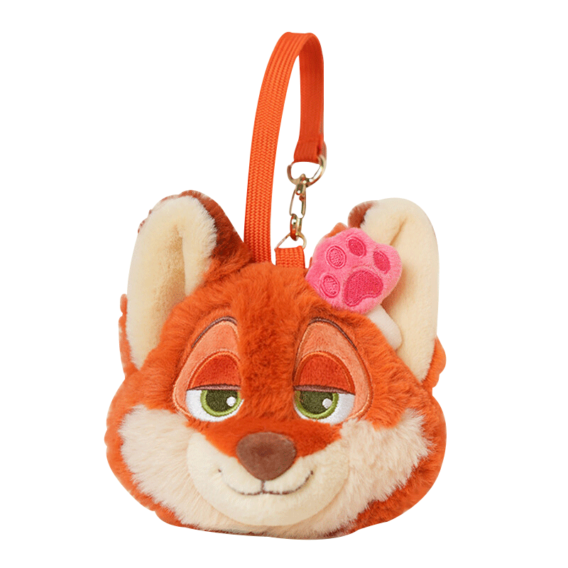 Disney Zootopia Nick Ears Keychain Coin Purse Plush Toy Pendant, Birthday Gift for Girls