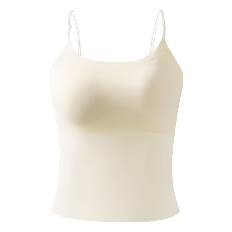 Langsha Camellia Fragrance Pearl Strap Vest with Chest Pad, Ice Silk Cool Backless Summer Bra for Women