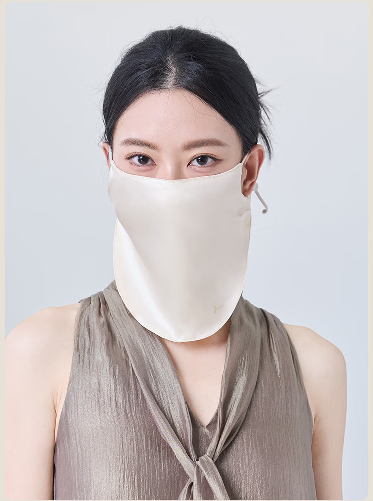 JIUMU Women's Silk Sun Protection Face Mask Summer Outdoor UV Protection Breathable Full Face Veil for Driving 12