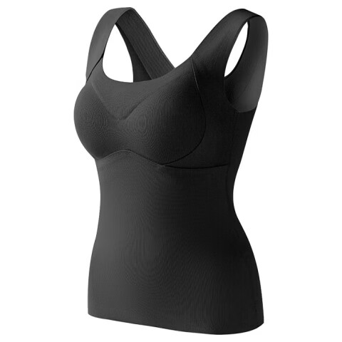 MiiOW Women's Thermal Underwear Wool and Silk Double-Sided Fleece Thermal Vest with Chest Pad Basic Base Layer