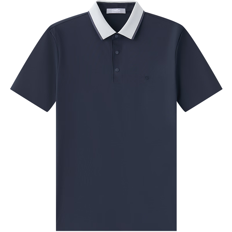 Goldlion Men's Short Sleeve Polo Shirt with Cooling 7A Antibacterial Technology 2026 Spring Summer Commuter T-Shirt Navy Blue - 95XL