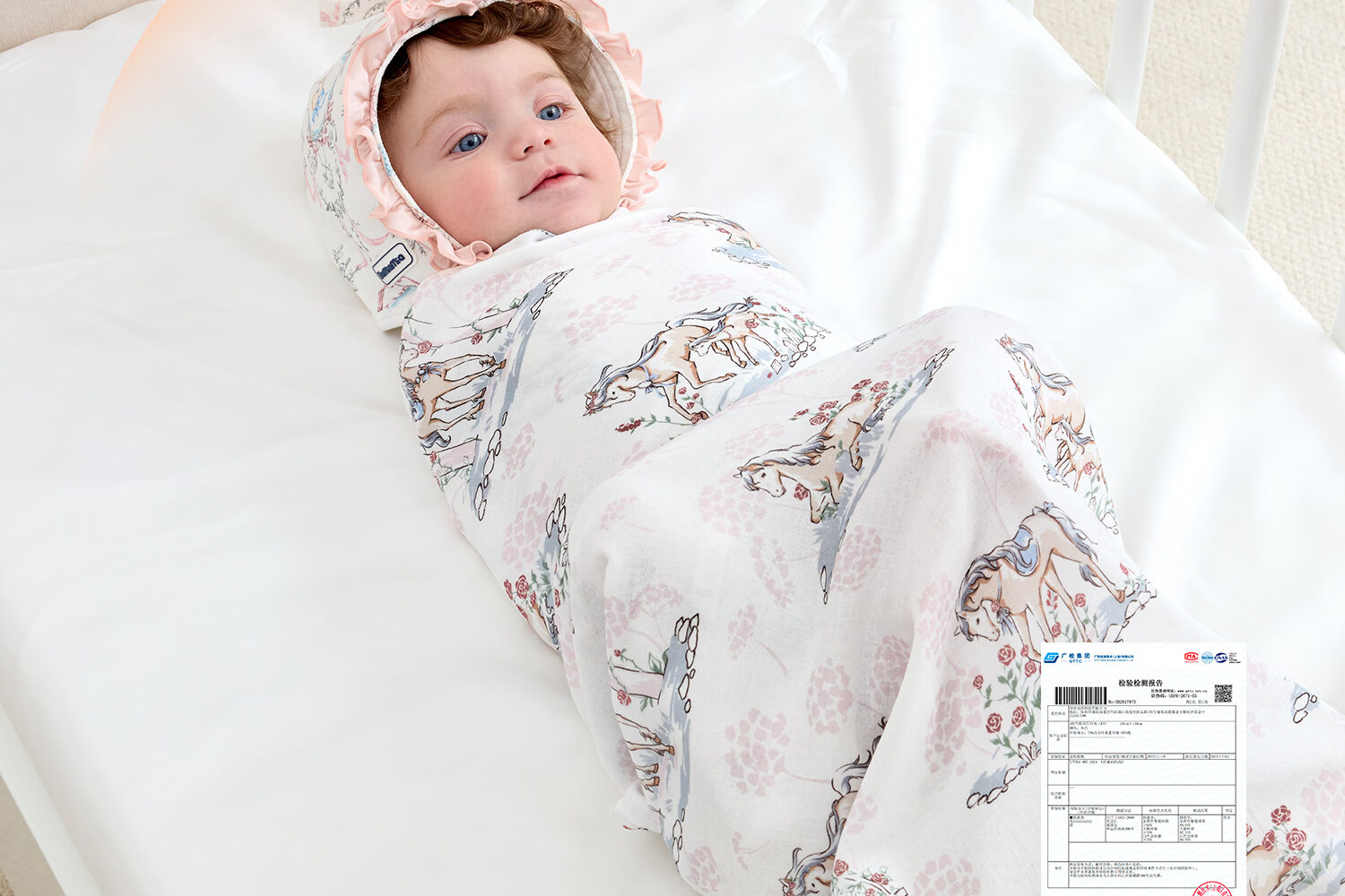 DOMIAMIA Newborn Baby Swaddle Blanket Lightweight Muslin Wrap for All Seasons 19