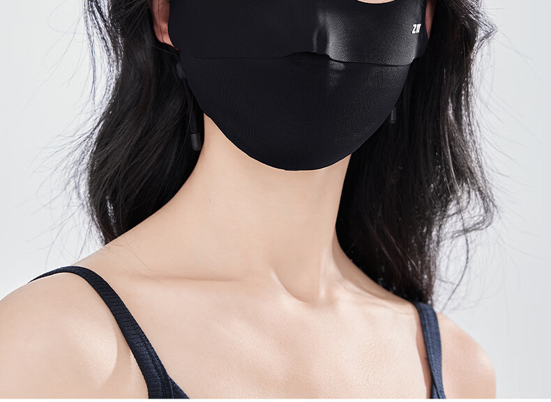 ZIY Seamless Sun Protection Mask for Women UV Protection 2026 New Full Face Bikini Sun Shield Black 16