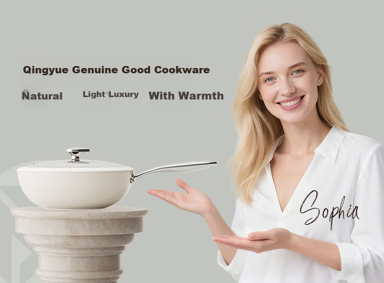 Xingmengxiang NEW DREAM Pebble Non-Stick Coating-Free Ceramic Wok 28cm for Gas Stove and Induction Cooker 1
