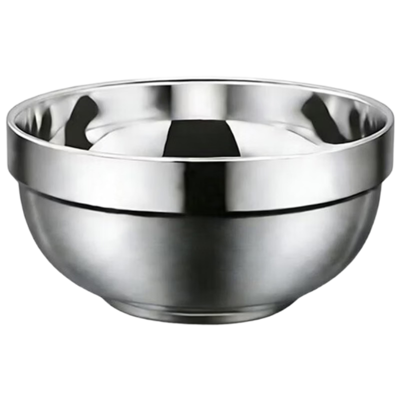 Jinglingxin 304 Stainless Steel Double-Layer Insulated Anti-Scald Bowl for School Canteen and Hotel Platinum Bowl 11.5CM (Jingcang)