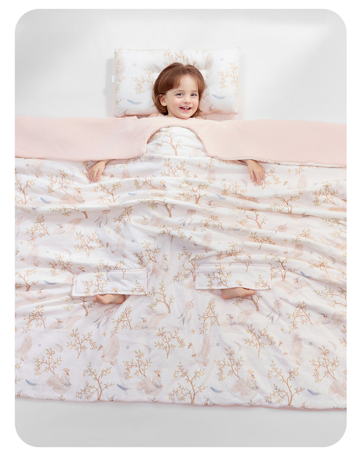 JOYNCLEON Kids Anti-Kick Quilt Baby Air Conditioning Sleeping Bag Summer Silk Hug Blanket Cooling Pink 1.5*1.5M 35