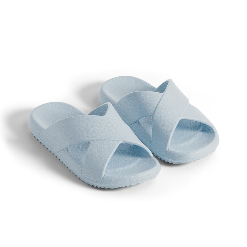 Puxiyue Wooden Home Summer Thin Sole Bathroom Non-Slip Simple Cross Strap EVA Slippers for Men and Women Indoor