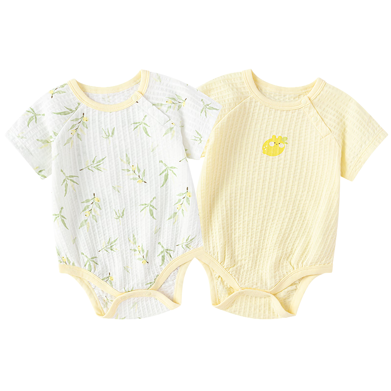 BALABALA Children's Cotton Triangle Shirt, New Summer Thin Style, Baby Bodysuit Two-Piece Set, for Newborns 0-6 Months