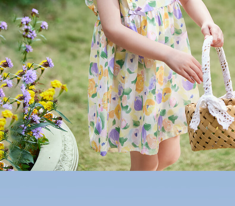 JELLYBABY French Series 2026 Summer New Children's Dress Girls' Floral Sleeveless Princess Dress 17