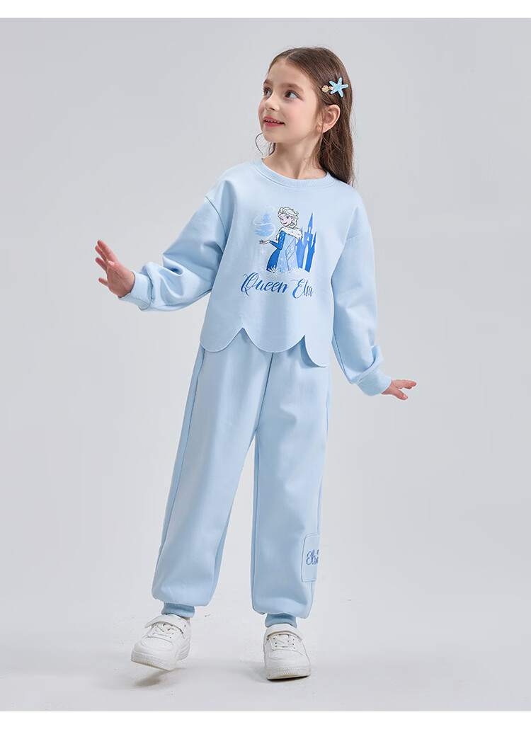 Disney Kids Sweatshirt and Sweatpants Set Girls Spring Autumn 2026 New Stylish Big Kids Top and Pants Two-Piece Set 9