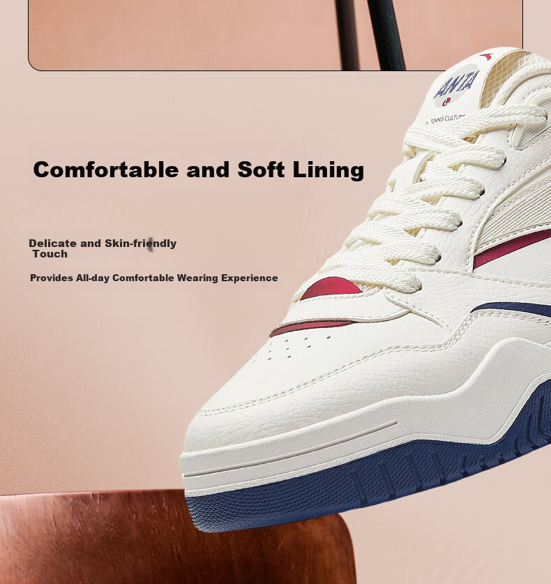 Anta Wave 4.0 | Men's Casual Low-Top Colorblock Skate Shoes, Height-Increasing White Sports Sneakers 12