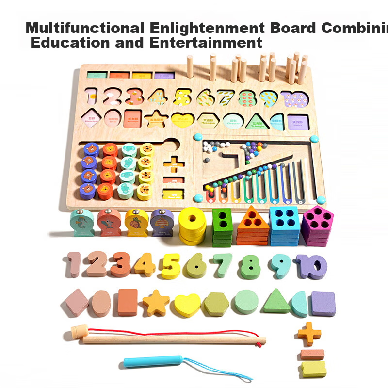 MKBIBI Montessori Early Education Toy 3-6 Years Shape Matching Smart Board Children's Puzzle Building Blocks Number Enlightenment New Year Gift