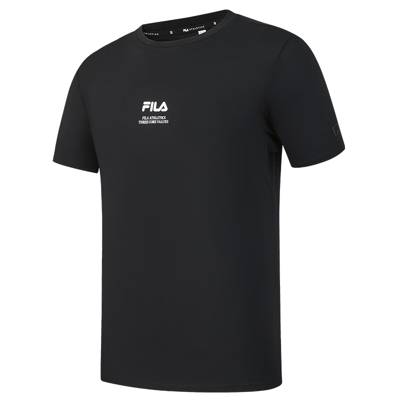 FILA Official Men's Knitted Short Sleeve Shirt 2026 Summer Fitness Sports Basic Moisture-Wicking Quick-Dry T-Shirt
