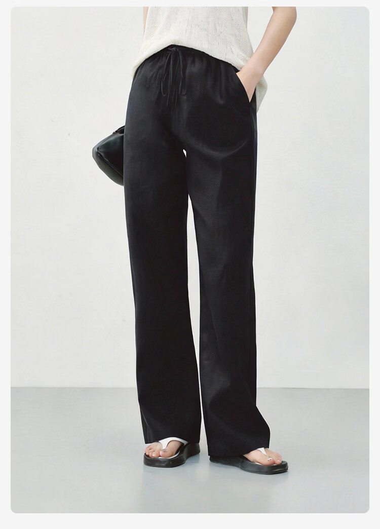 JD Jingzao 100% Linen Vintage Style Casual Pants for Women 2026 Spring Slim Fit Linen Color S 17