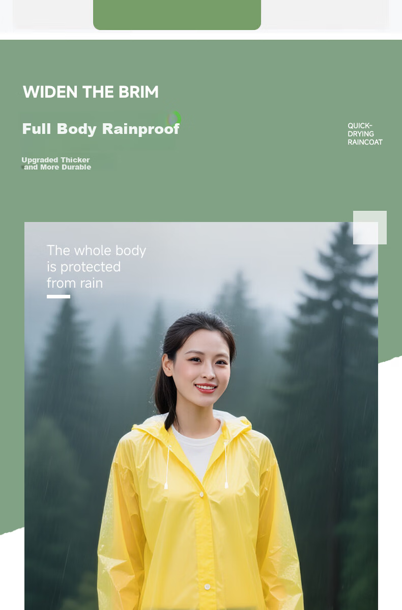 Qihaiqiu Disposable Raincoat Thickened Portable Outdoor Mountaineering Travel Anti-Rainstorm Drawstring Extended Hooded Purple 7