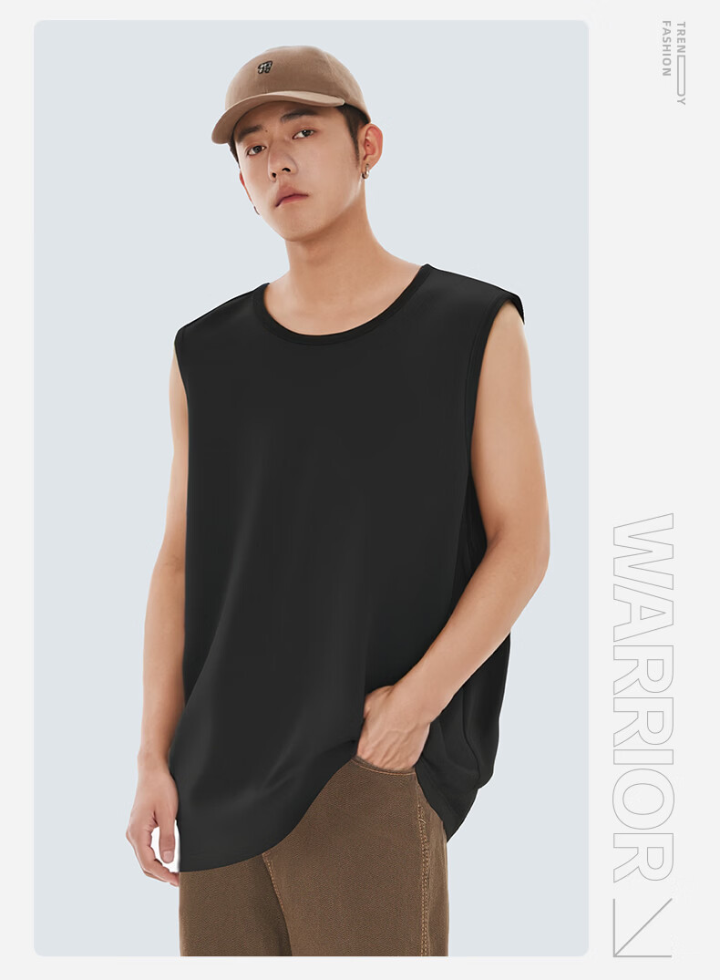 Warrior Men's Pure Cotton Vest Summer New Comfortable Breathable Loose Large Size Fitness Training Basketball Running Tank Top YD 10