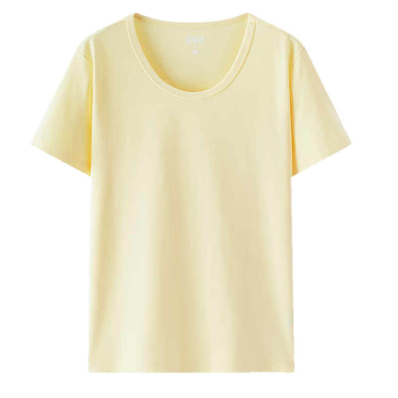 Semir Women's Short Sleeve T-Shirt, Cropped Fit, Slimming Effect, Regular Shoulder, Inner Layering, Summer Cool Feel, Fitted Base Shirt, 109326100001