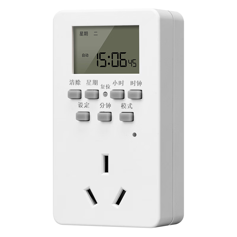 International Electric Timer Socket National Standard Digital Electronic Timer Switch Timing/Countdown/Intermittent Cycle Power On-Off 24-Hour Segment Conversion Socket Auto Power Off 16A