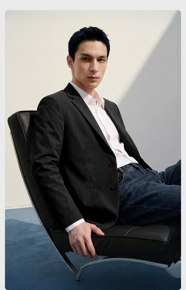 JD Jingzao Sunscreen Summer Men's Suit Jacket Business Wrinkle-Free High-End Ultra-Thin Casual Black 2.0L 15
