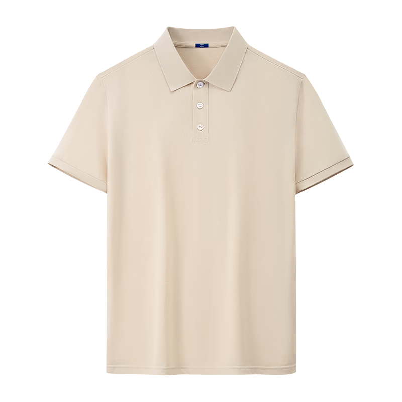 GENIOLAMODE Men's Polo Shirt, Short-Sleeved Summer Lightweight Business Casual Versatile Collared T-Shirt for Men, Khaki, XL