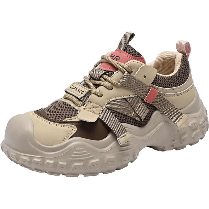 ZHR Women's Hiking Shoes, Outdoor Sports Shoes for Women, Lightweight Thick-Soled Height-Increasing Casual Shoes, KD215, Brown, Size 38